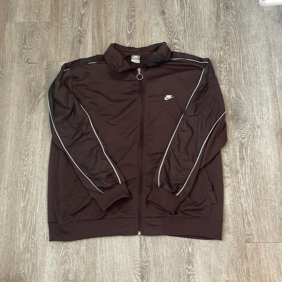 Vintage Y2K Nike Brown track Jacket Athletic Style size xxl full zip - Picture 4 of 8